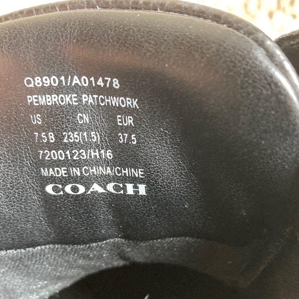 Coach Black and White Fashion Sneakers with Textured Finish - Picture 6 of 12